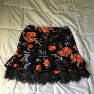 Edgy Floral Who What Wear Skirt